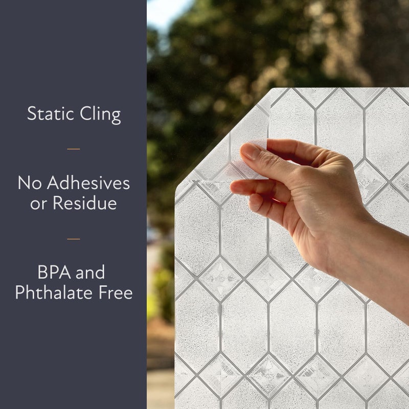 Artscape Old English 36 x 72 Inch Window Film, Made in USA â€“ Provides Privacy, Non-Adhesive, Textured Leaded Glass Pattern, UV Protection, Easy to Apply and Removable - Image 2